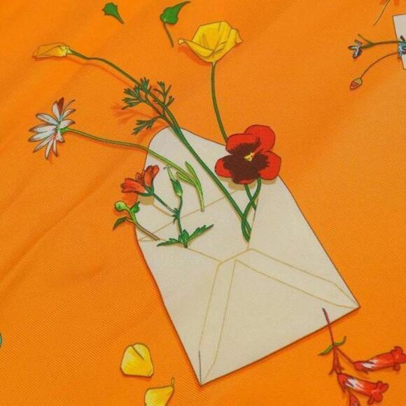Authentic Hermes Carré Des Fleurs la Dire Silk Scarf - Picture 4 of 6